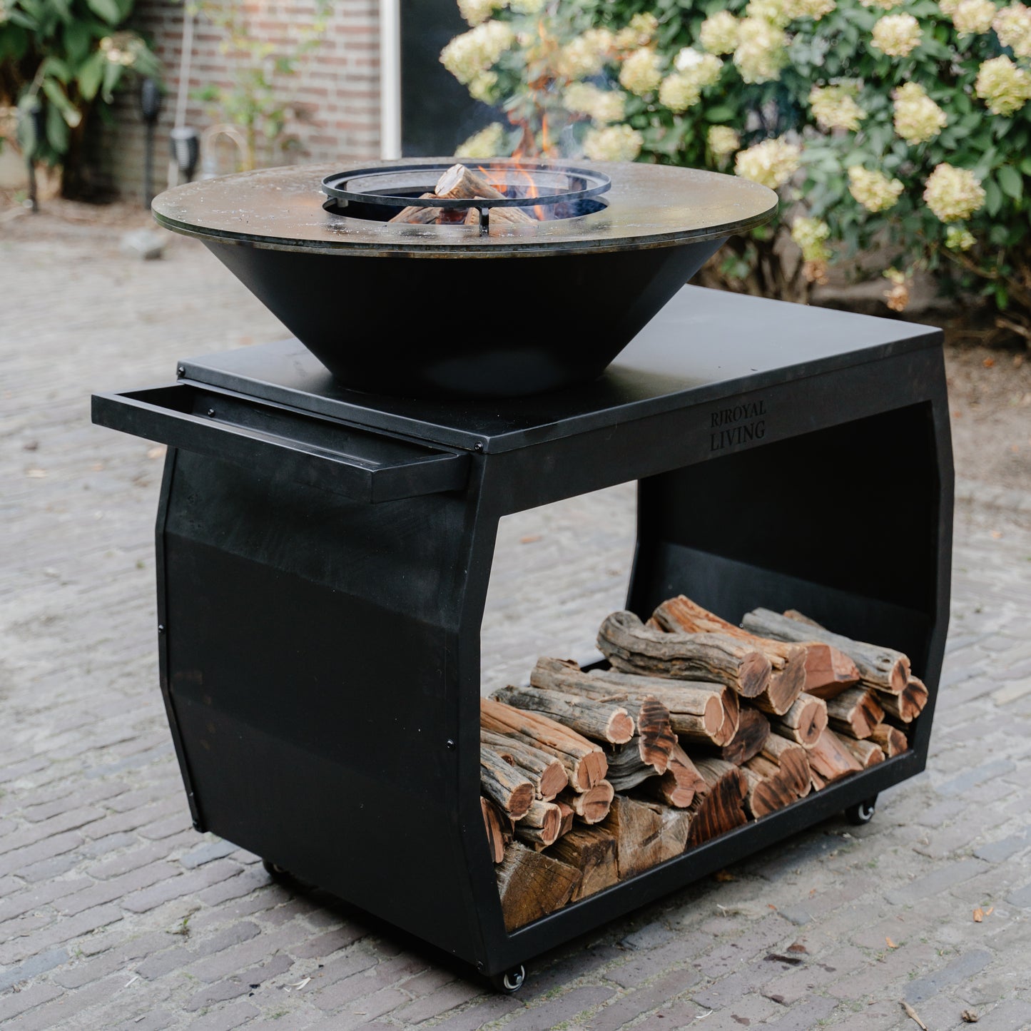 BBQ Plancha Grill Big Jack Black 2.0 - Met hoes en houtopslag