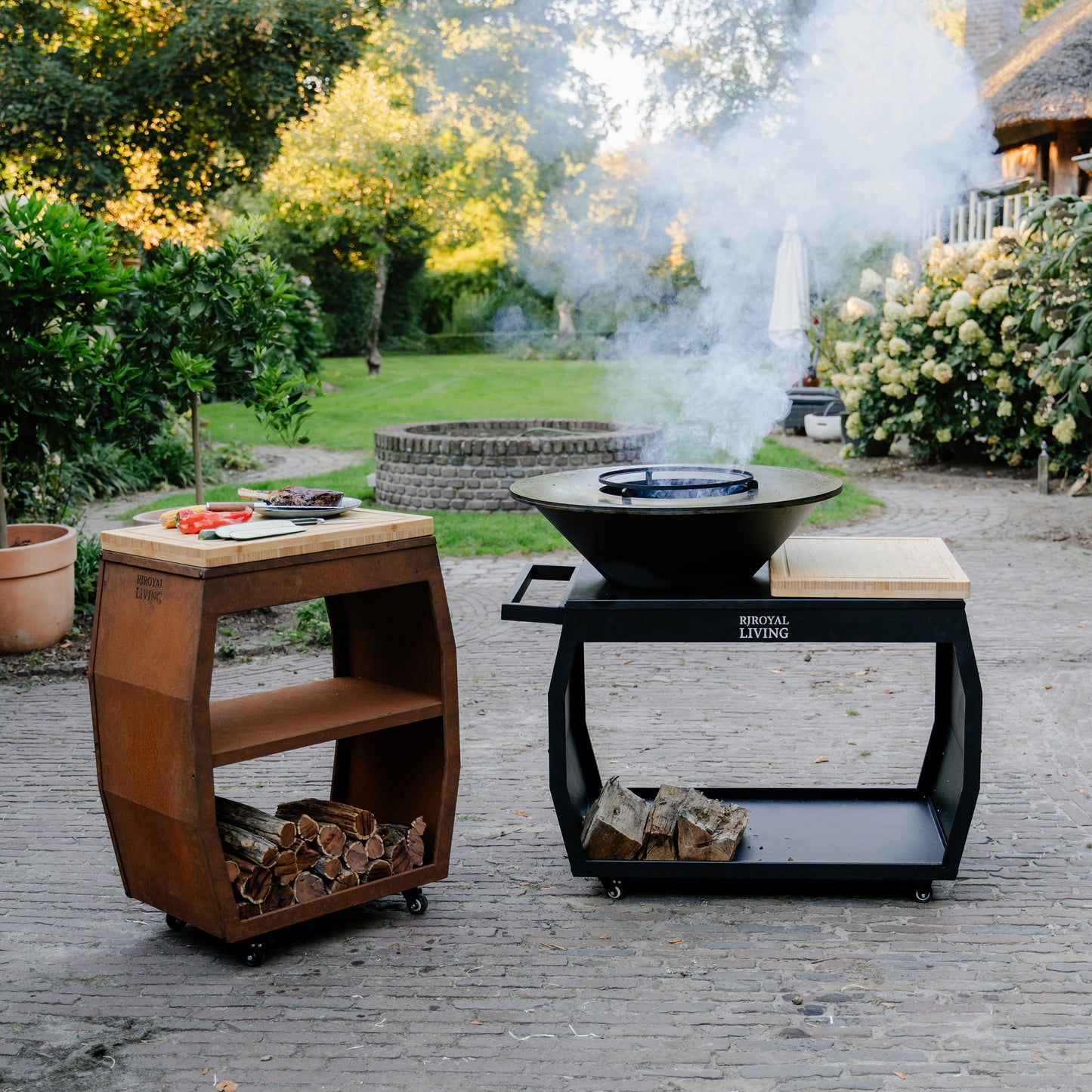 BBQ Plancha Grill Big Jack Black 2.0 - Met hoes en houtopslag