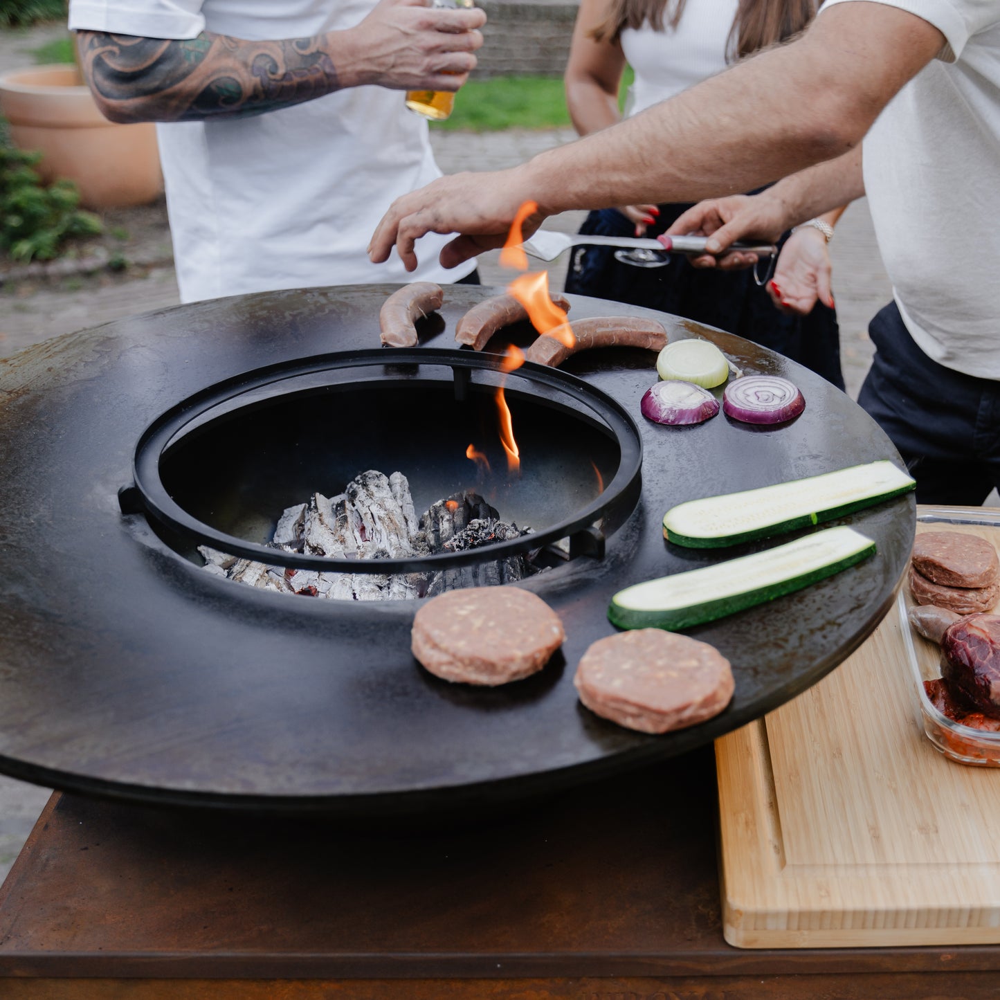 BBQ Plancha Grill Big Jack Cortenstaal 2.0 - Met hoes en houtopslag