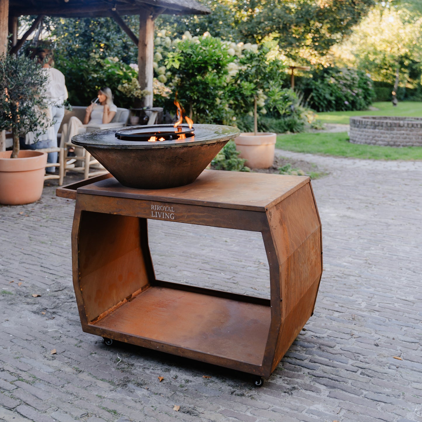 BBQ Plancha Grill Big Jack Cortenstaal 2.0 - Met hoes en houtopslag