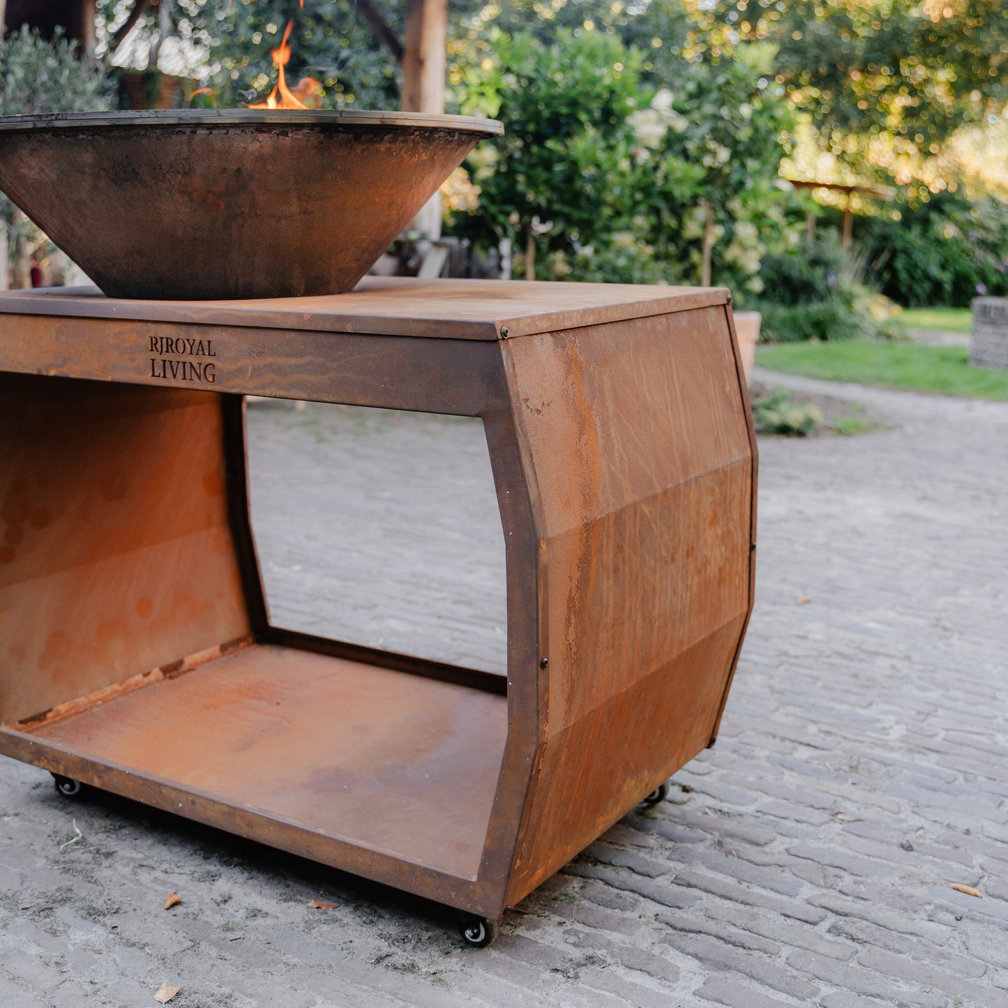 BBQ Plancha Grill Big Jack Cortenstaal 2.0 - Met hoes en houtopslag