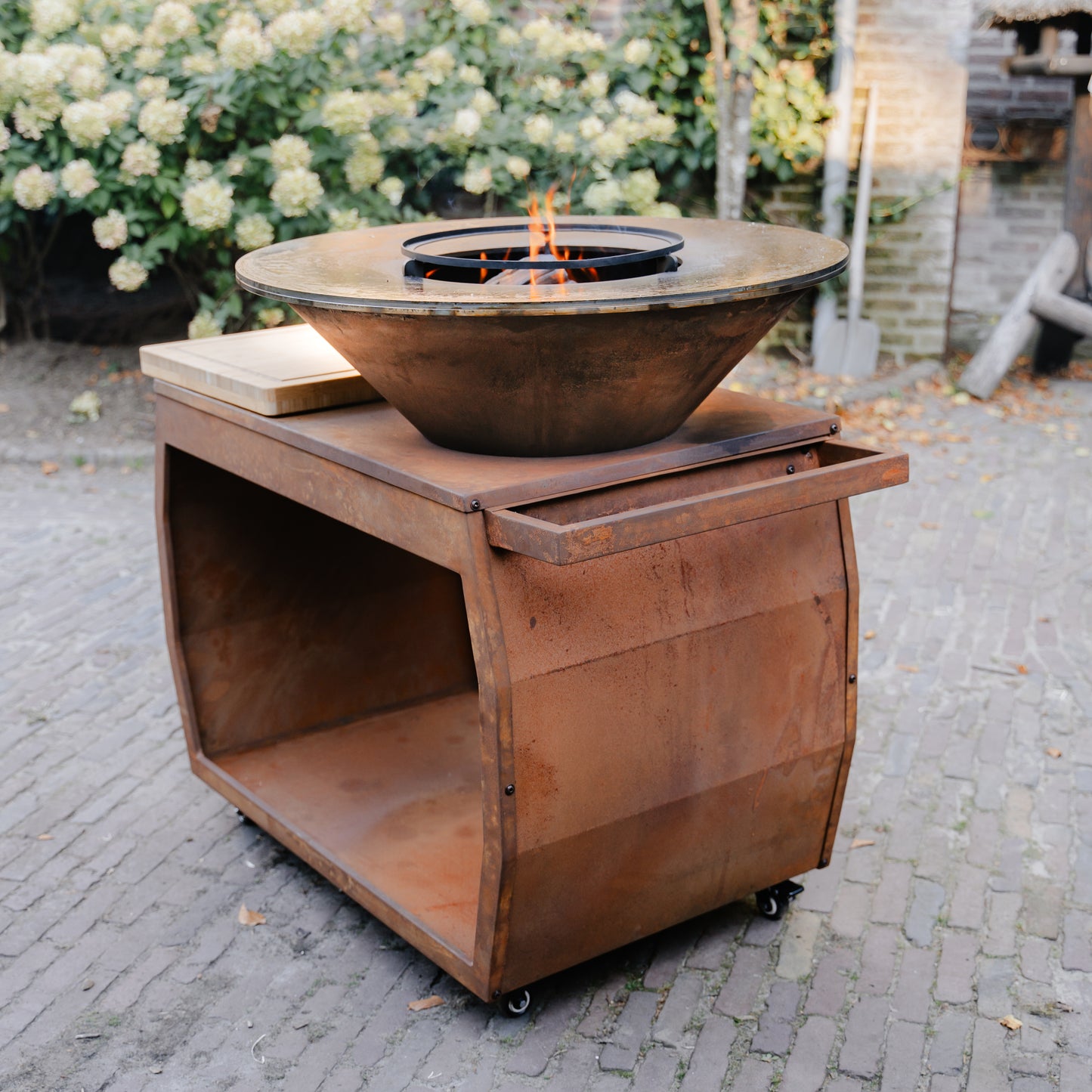 BBQ Plancha Grill Big Jack Cortenstaal 2.0 - Met hoes en houtopslag