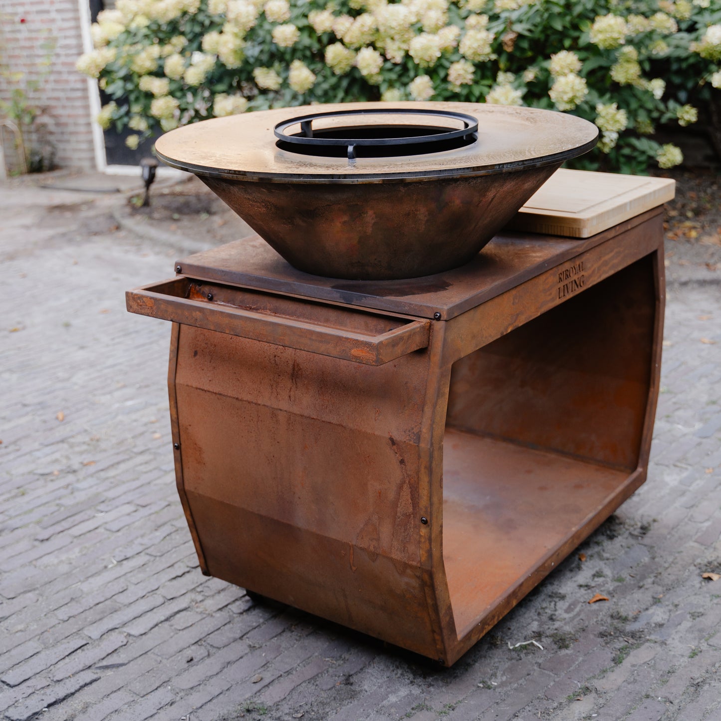 BBQ Plancha Grill Big Jack Cortenstaal 2.0 - Met hoes en houtopslag
