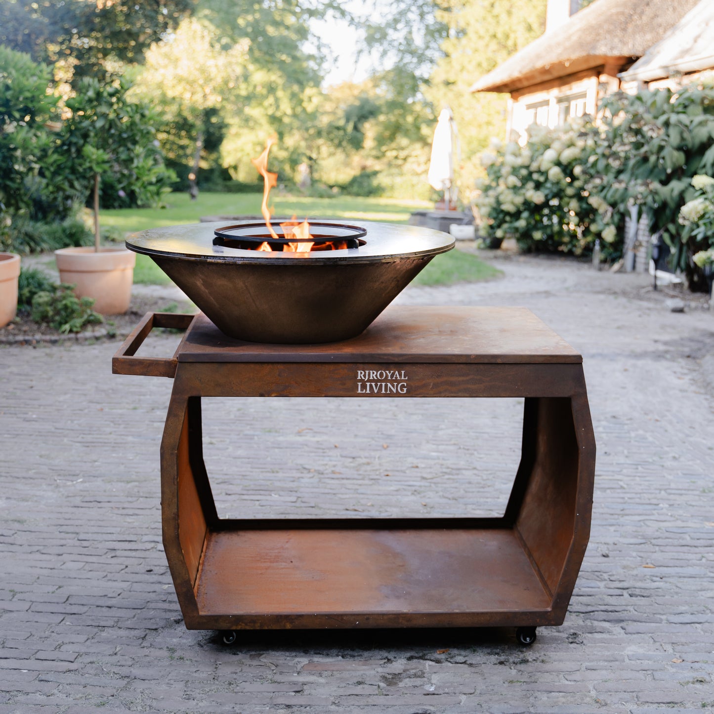 BBQ Plancha Grill Big Jack Cortenstaal 2.0 - Met hoes en houtopslag