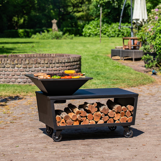 BBQ Plancha Grill Compañía - met hoes en houtopslag 60Ø - Zonder Snijplank