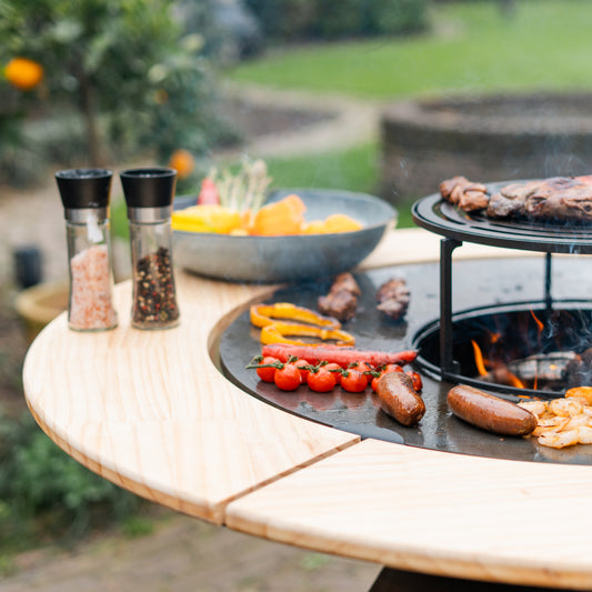 BBQ Plancha Mesa Houten Omranding