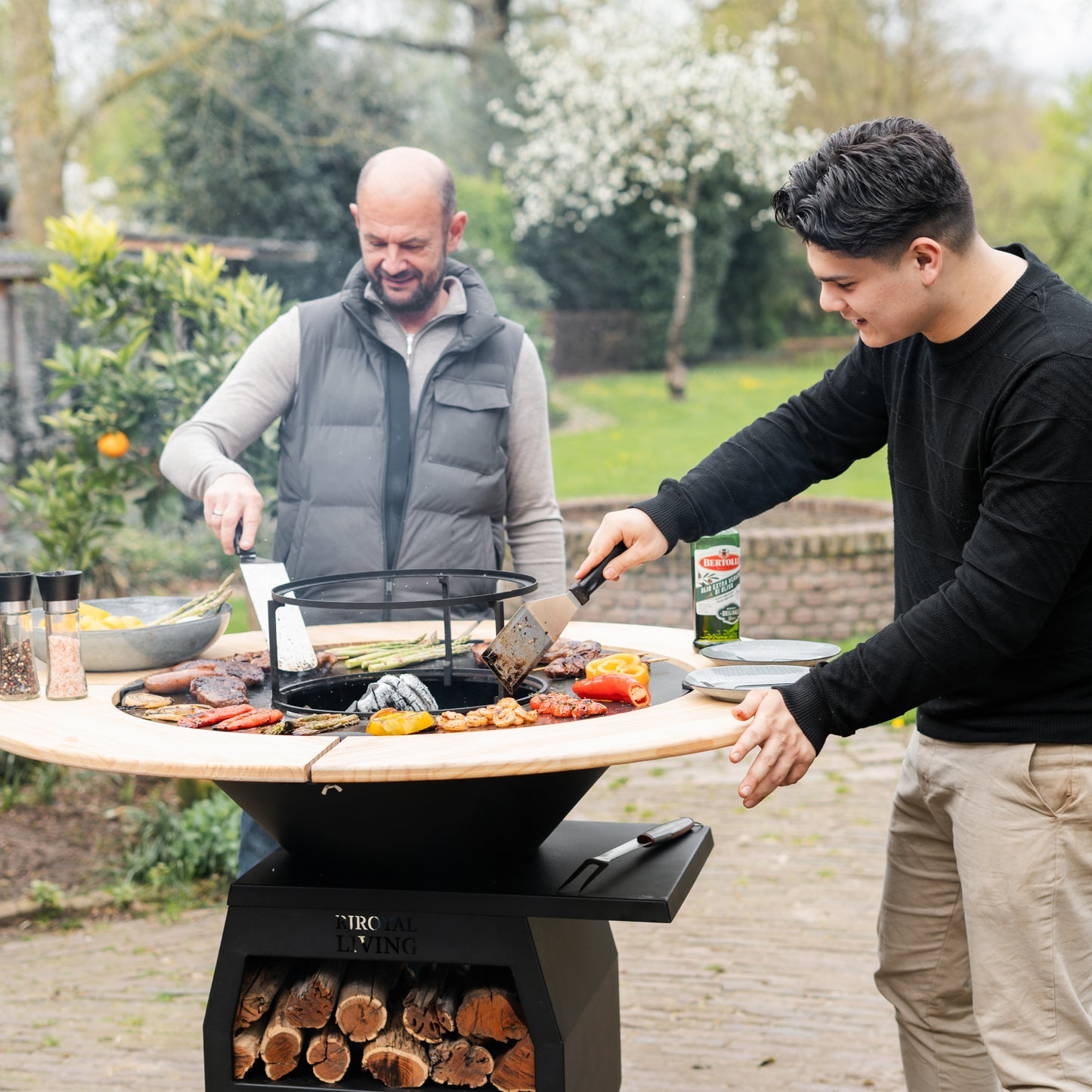 BBQ Plancha Mesa Houten Omranding