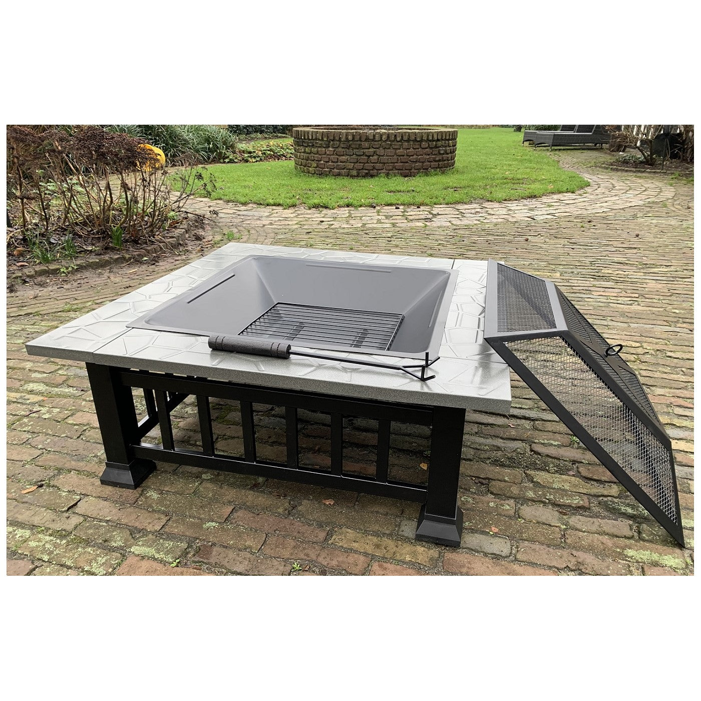 Vuurschaal en BBQ Terrashaard 80cm XXL de Luxe - met hoes