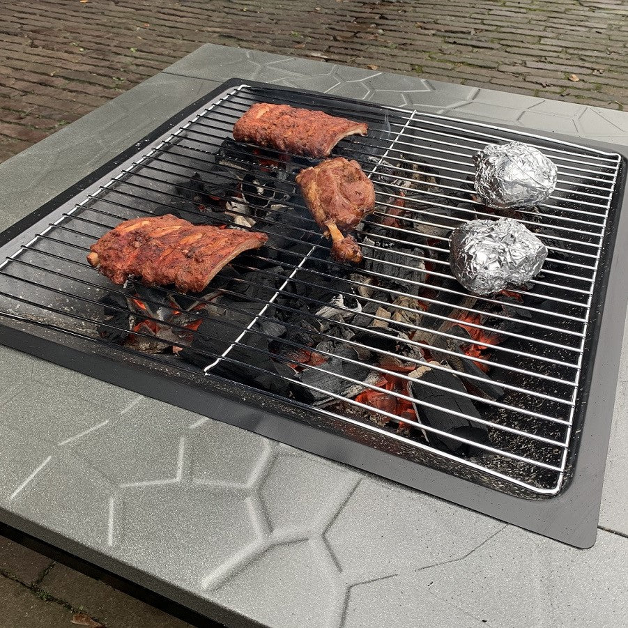 Vuurschaal en BBQ Terrashaard 80cm XXL de Luxe - met hoes
