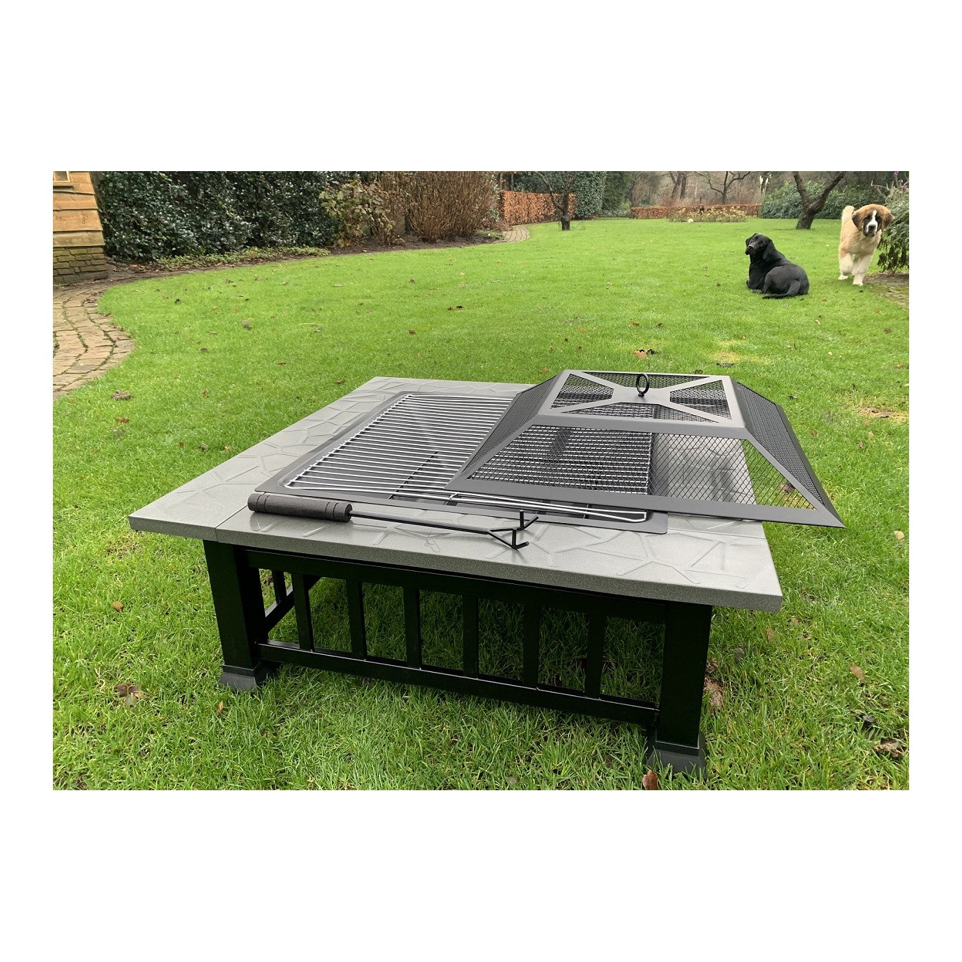 Vuurschaal en BBQ Terrashaard 80cm XXL de Luxe - met hoes