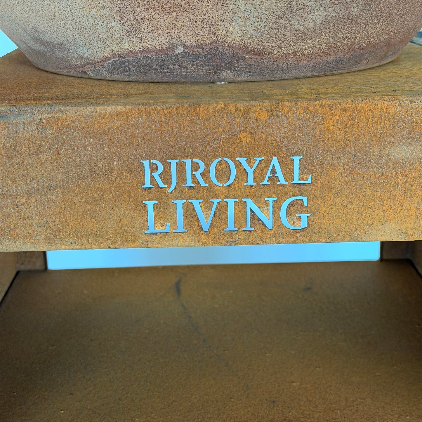 BBQ Plancha Grill Maestro Ø70cm Cortenstaal - Met Grote wielen en houtopslag