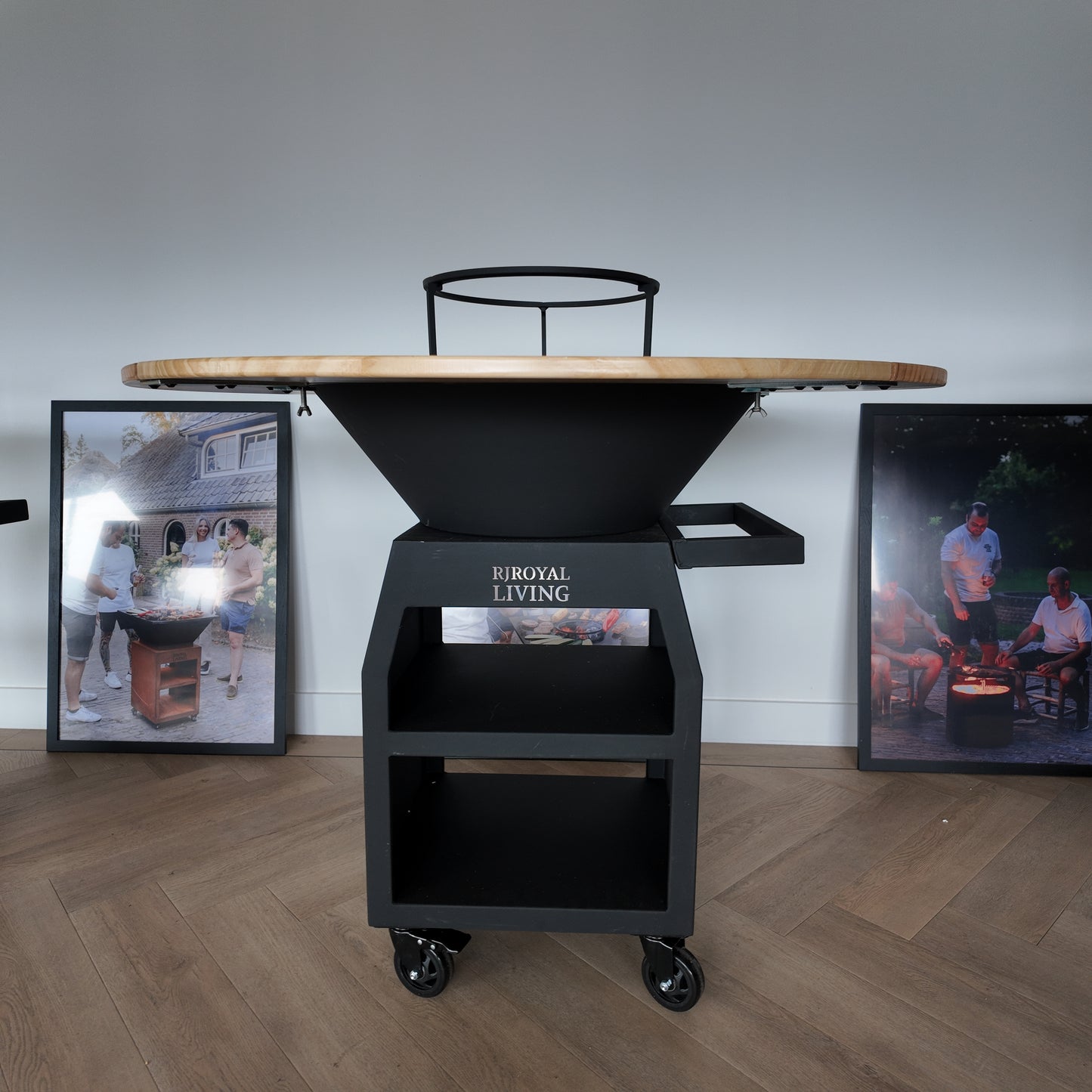 BBQ Plancha Grill Maestro XXL Ø80cm Blackline - Met Houten Omranding Mesa