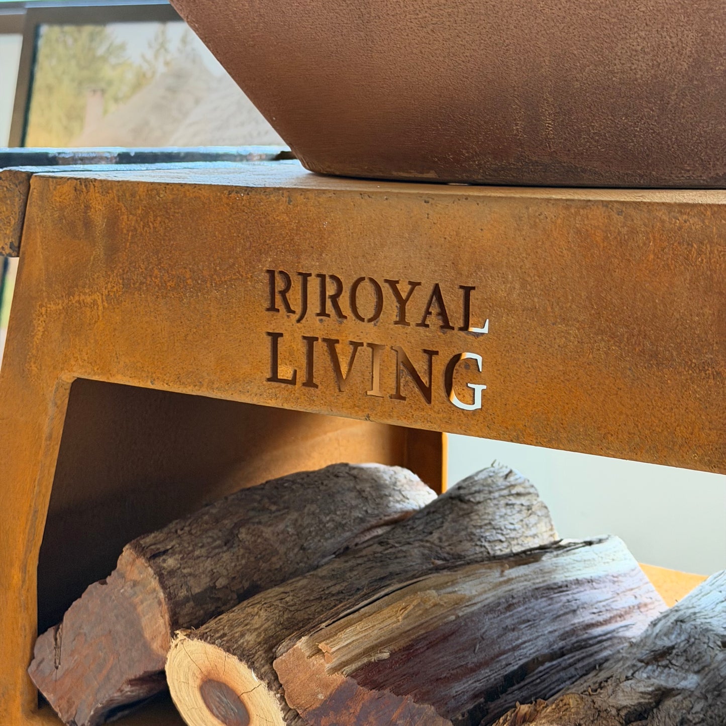 BBQ Plancha Grill Maestro Ø70cm Cortenstaal - Met Houten Omranding Plancha Mesa