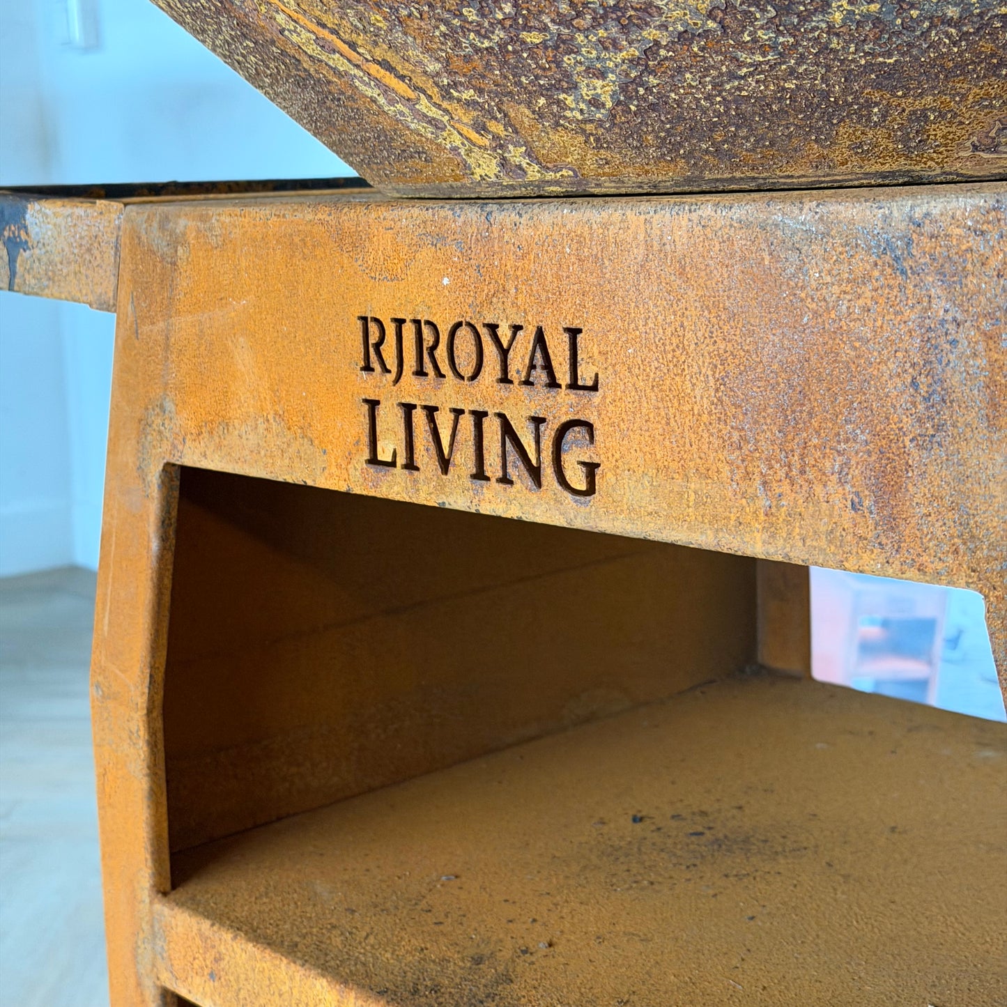 BBQ Plancha Grill Maestro XXXL Ø100cm Cortenstaal - Met Houten Omranding Mesa