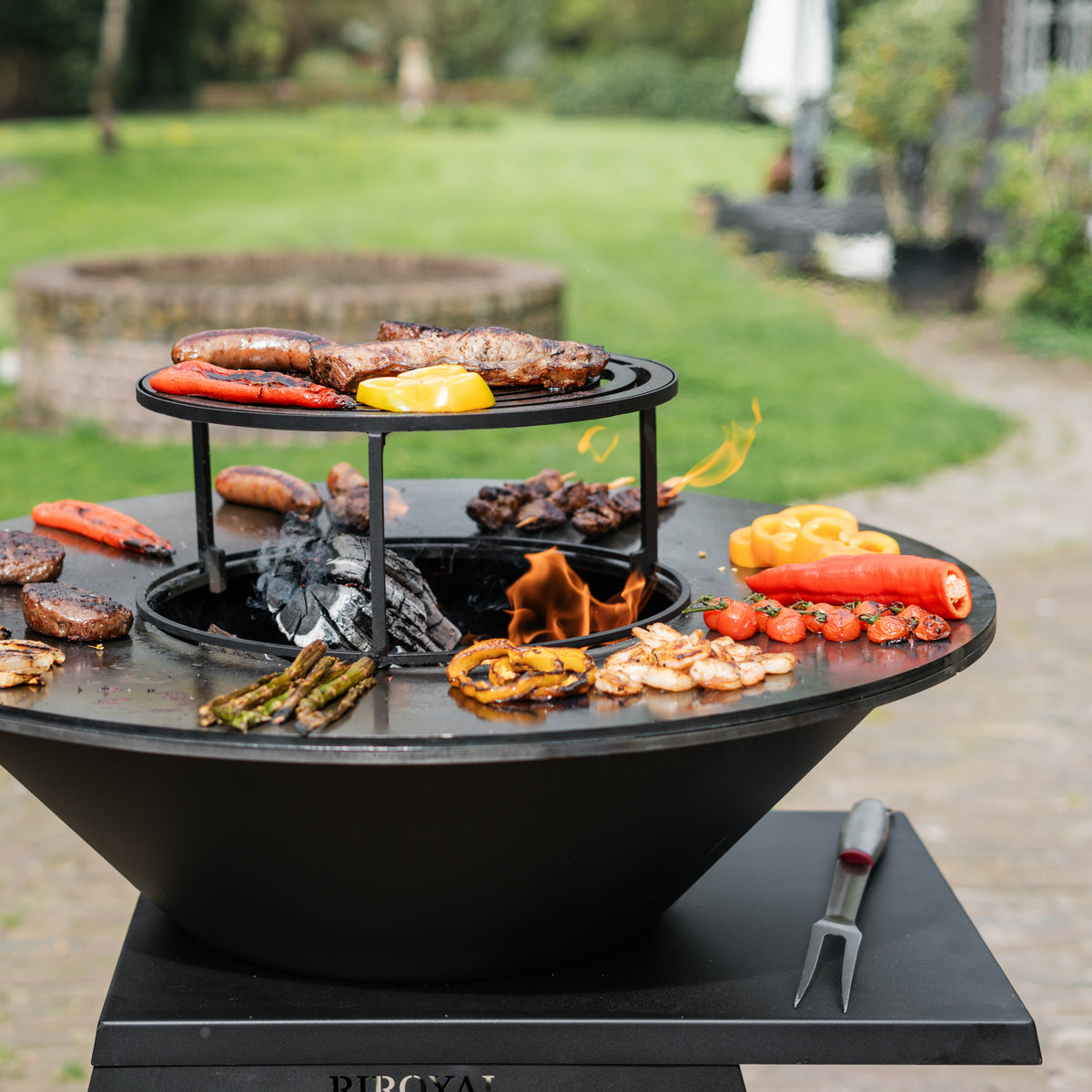 BBQ Plancha Grill Compañero XXL Blackline - Met pook en houtopslag ...