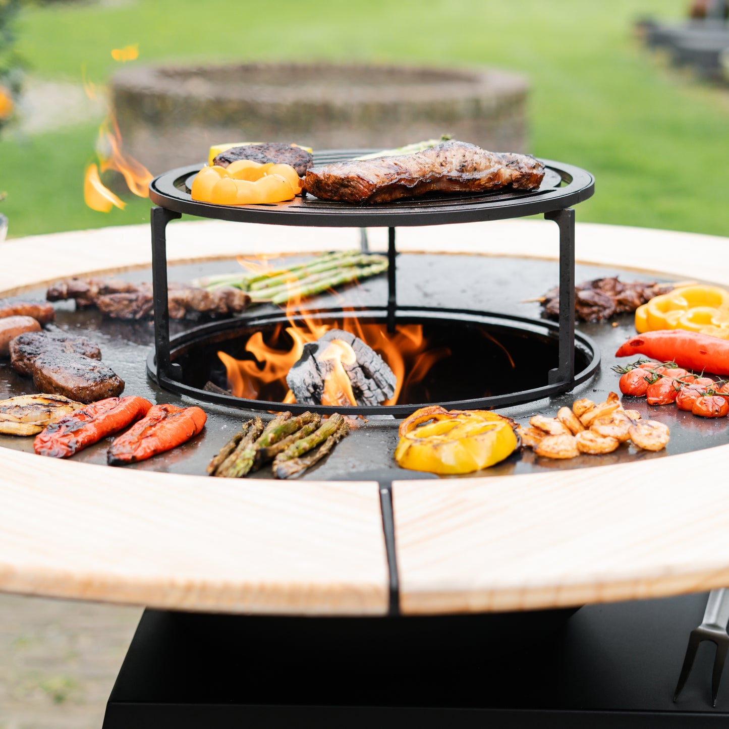 BBQ Plancha Grill Compañero XXL Blackline 2.0 - Met Houten Omranding Plancha Mesa