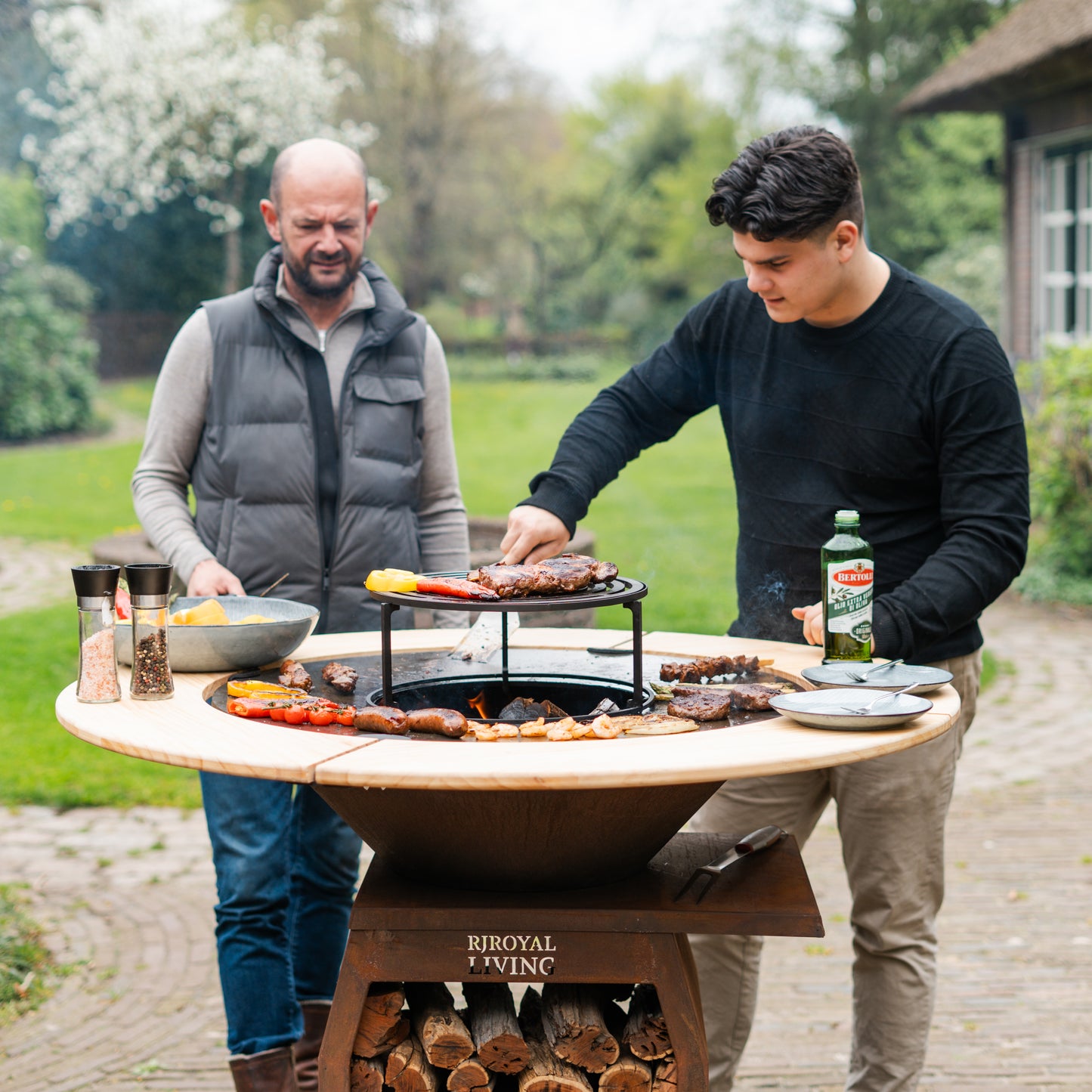 BBQ Plancha Grill Compañero XXL Cortenstaal 2.0 - Met Houten Omranding Plancha Mesa