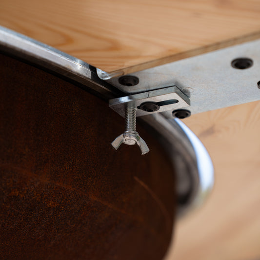 BBQ Plancha Stalen Set Mesa Houten Omranding