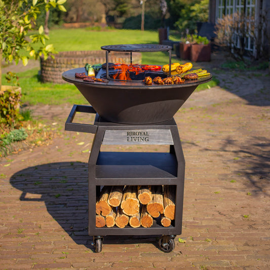 BBQ Plancha Grill Maestro Smokeless XXL Ø80cm Blackline - Rookloze Plancha