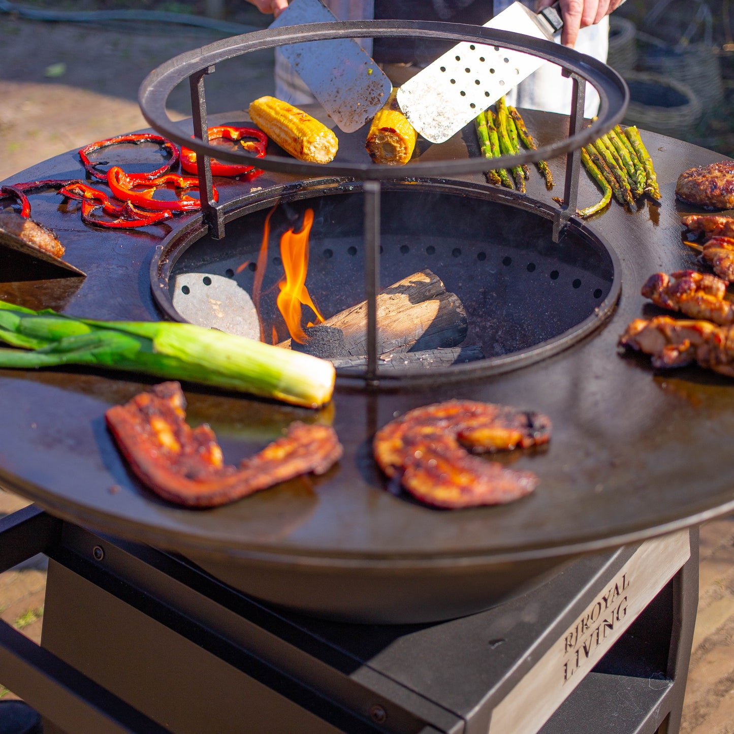 BBQ Plancha Grill Maestro Smokeless XXL Ø80cm Blackline - Rookloze Plancha