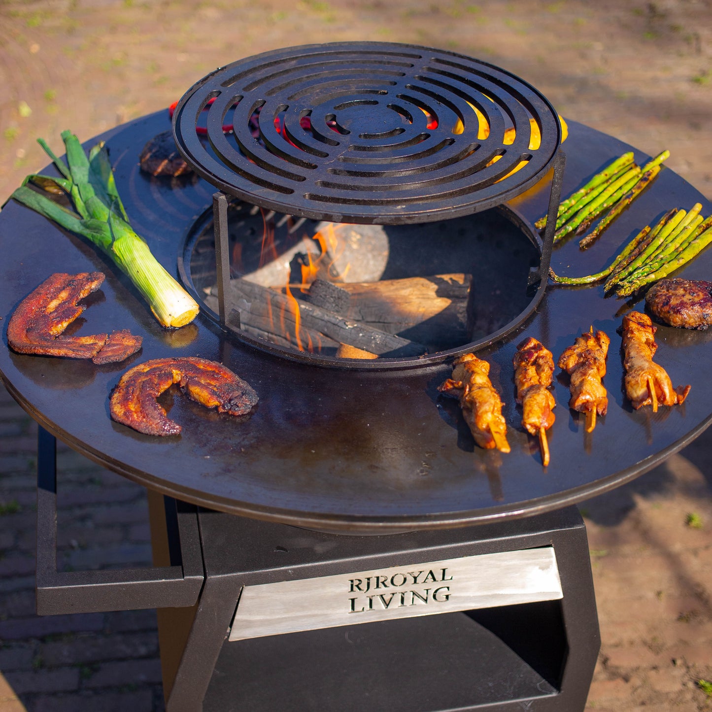 BBQ Plancha Grill Maestro Smokeless XXL Ø80cm Blackline - Rookloze Plancha