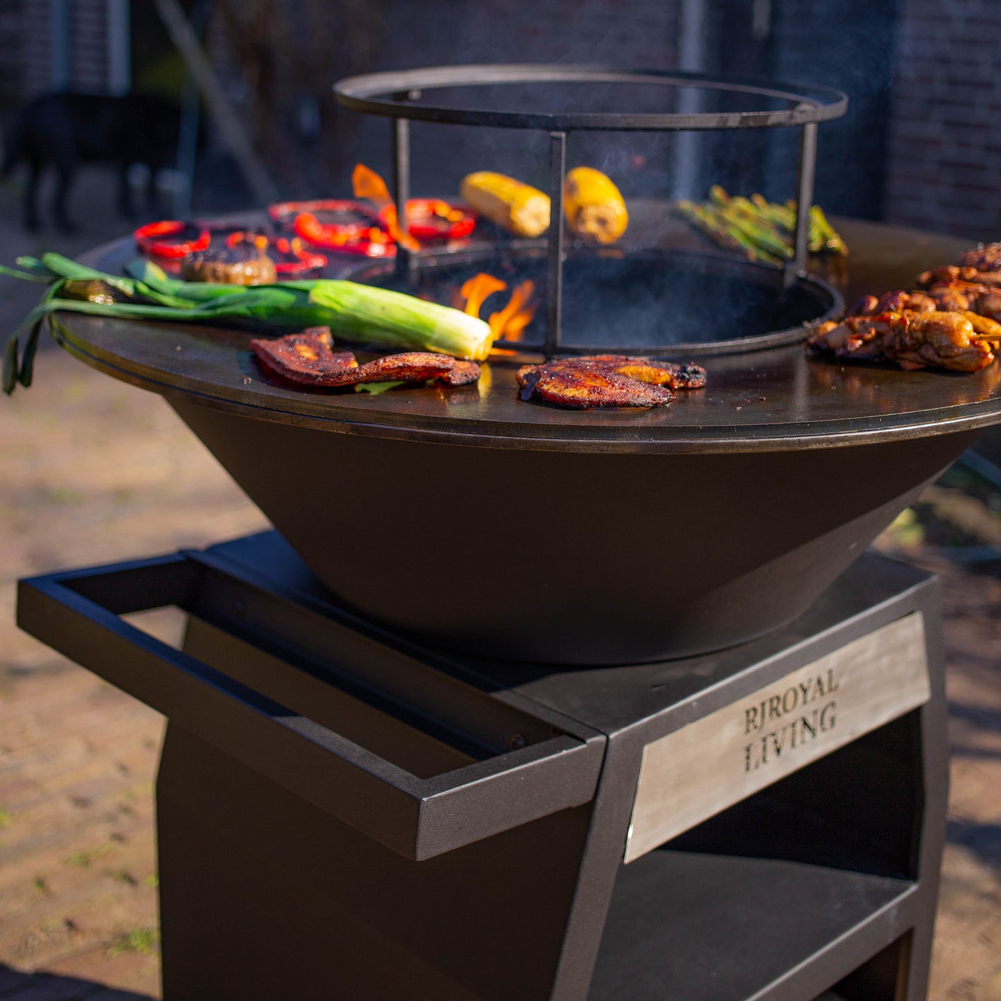 BBQ Plancha Grill Maestro Smokeless XXL Ø80cm Blackline - Rookloze Plancha