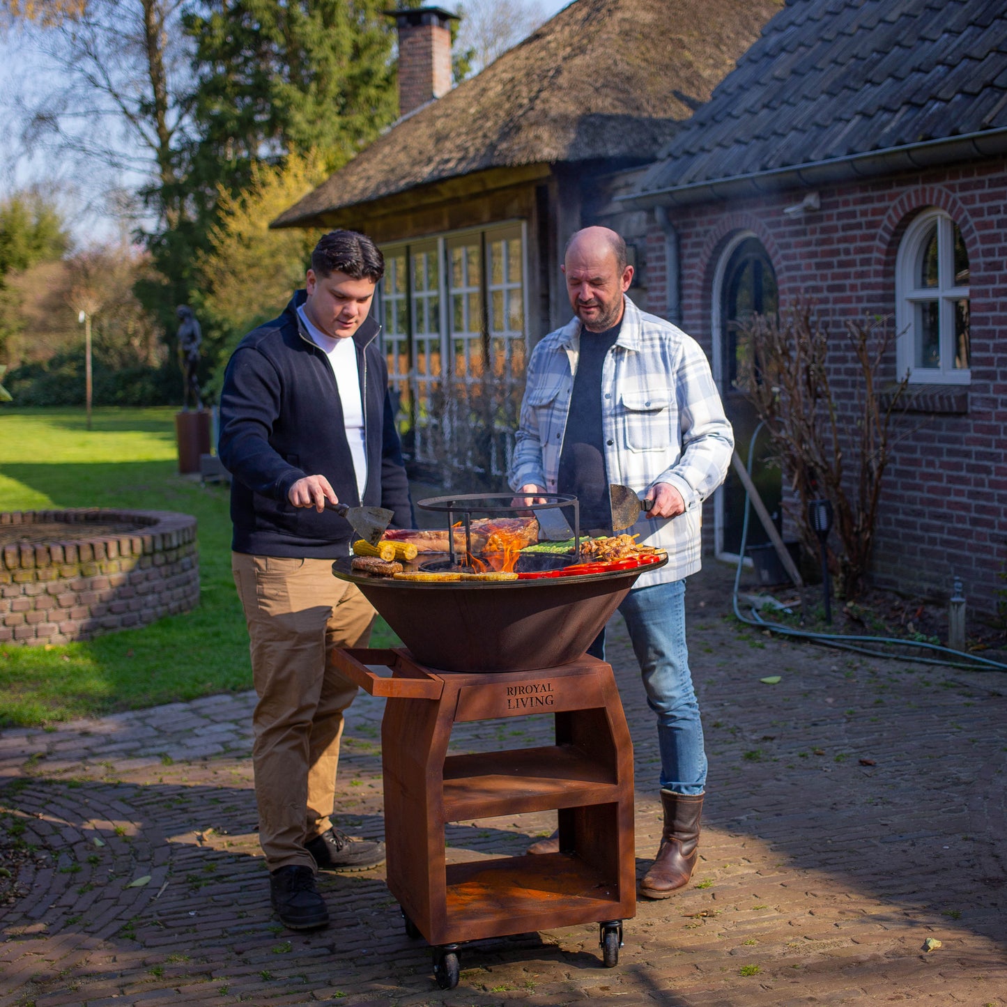 BBQ Plancha Grill Maestro Smokeless XXL Ø80cm Cortenstaal - Rookloze Plancha