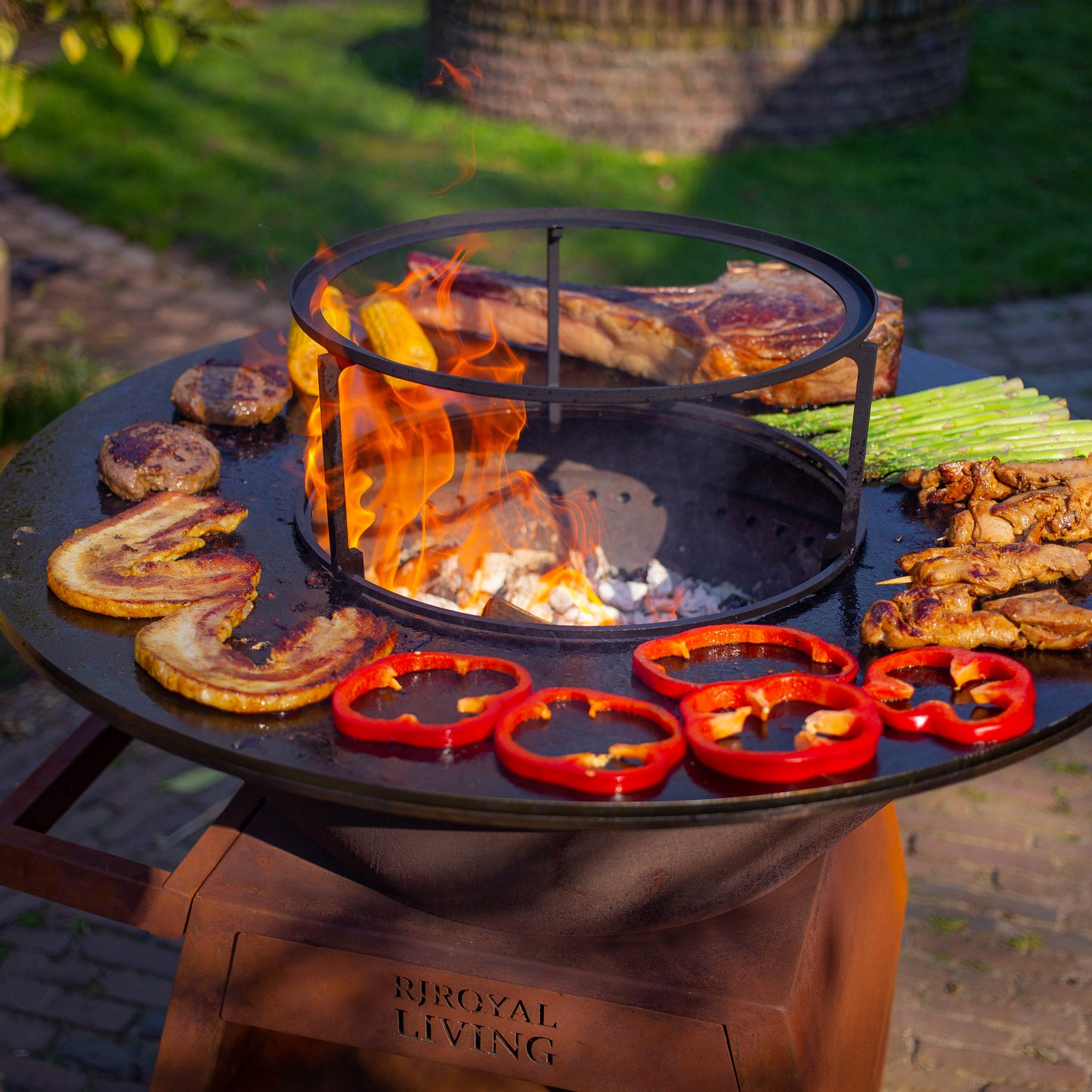 BBQ Plancha Grill Maestro Smokeless XXL Ø80cm Cortenstaal - Rookloze Plancha