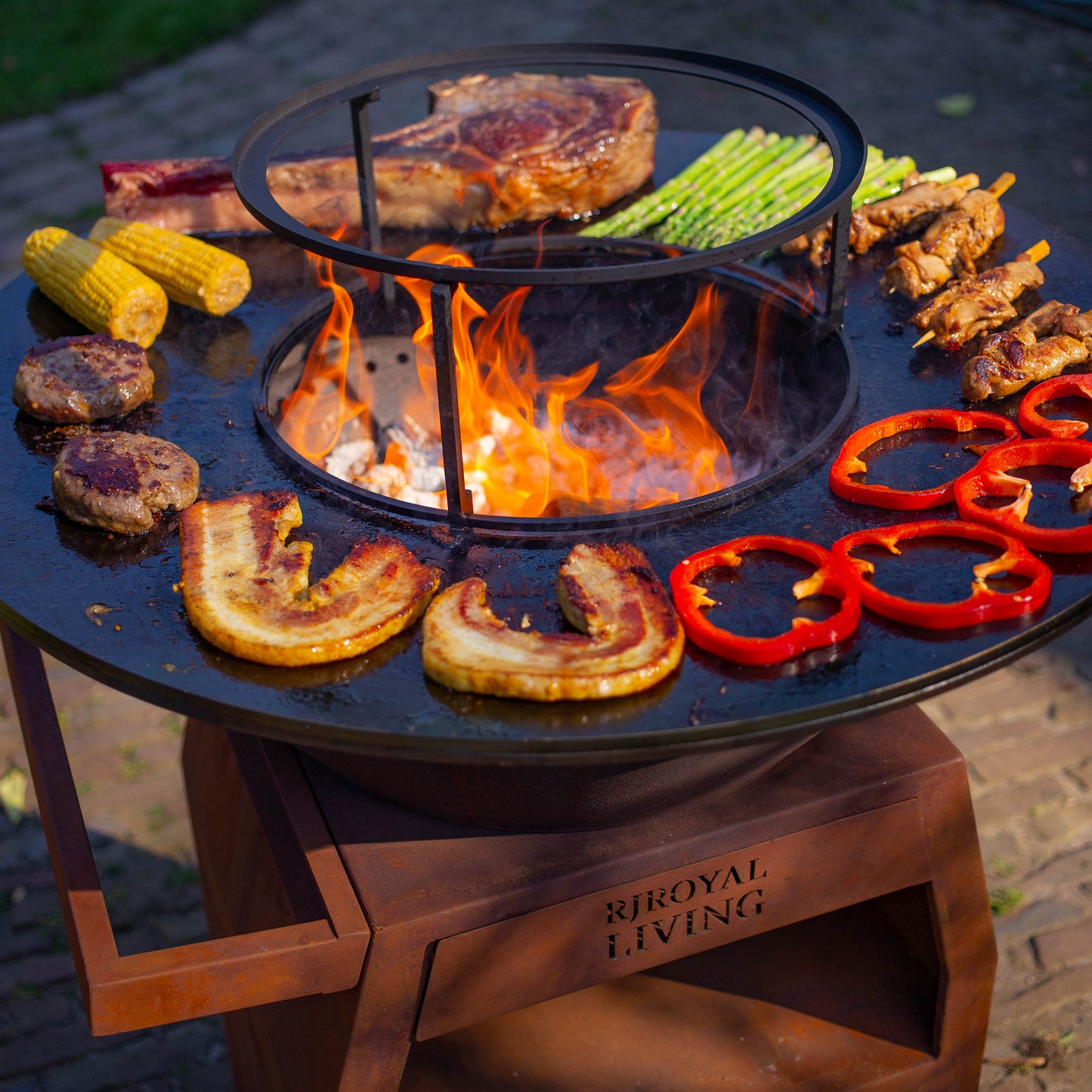 BBQ Plancha Grill Maestro Smokeless XXL Ø80cm Cortenstaal - Rookloze Plancha