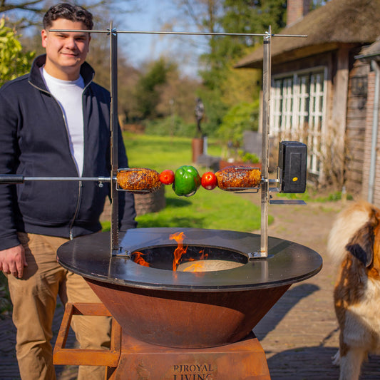 BBQ Plancha Rotisserie Set met Motor (304 RVS)