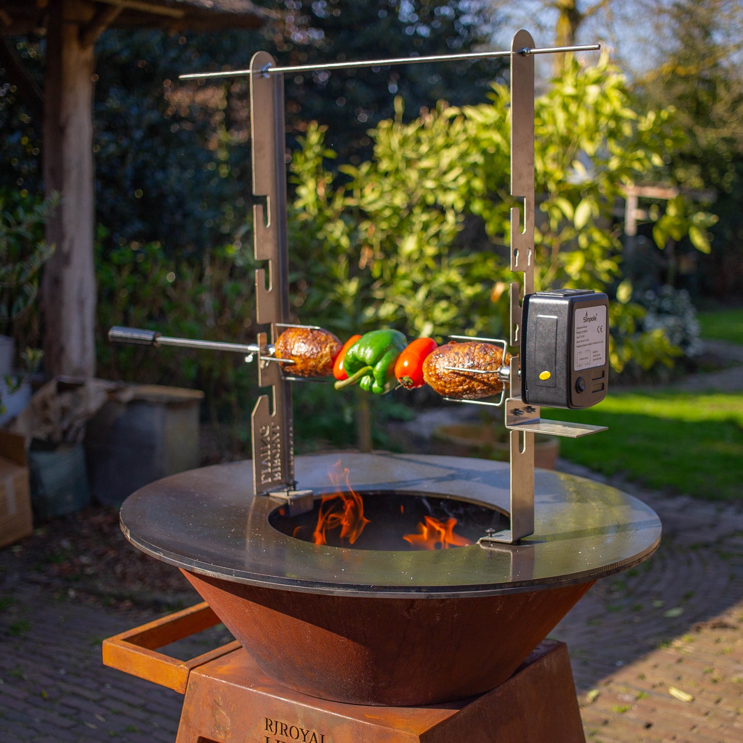 BBQ Plancha Rotisserie Set met Motor (304 RVS)