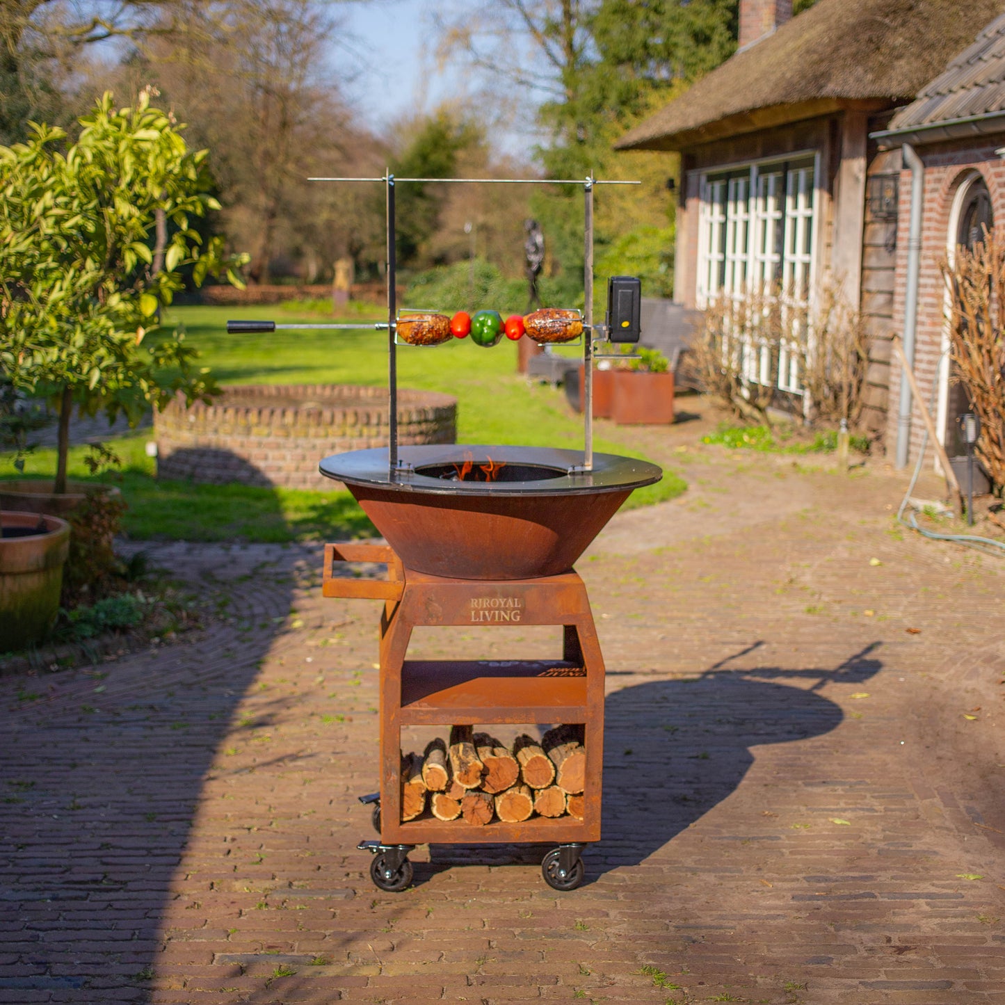 BBQ Plancha Rotisserie Set met Motor (304 RVS)