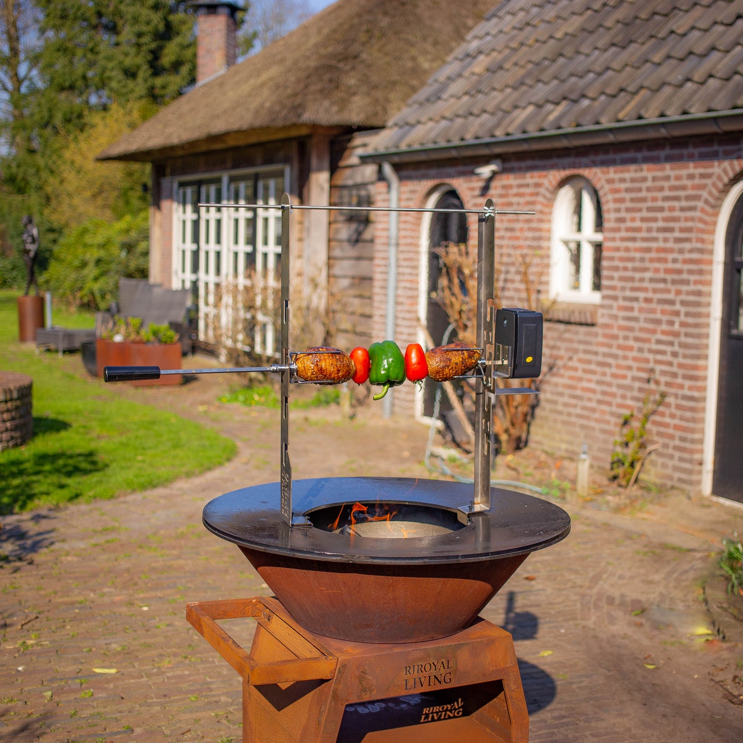 BBQ Plancha Rotisserie Set met Motor (304 RVS)