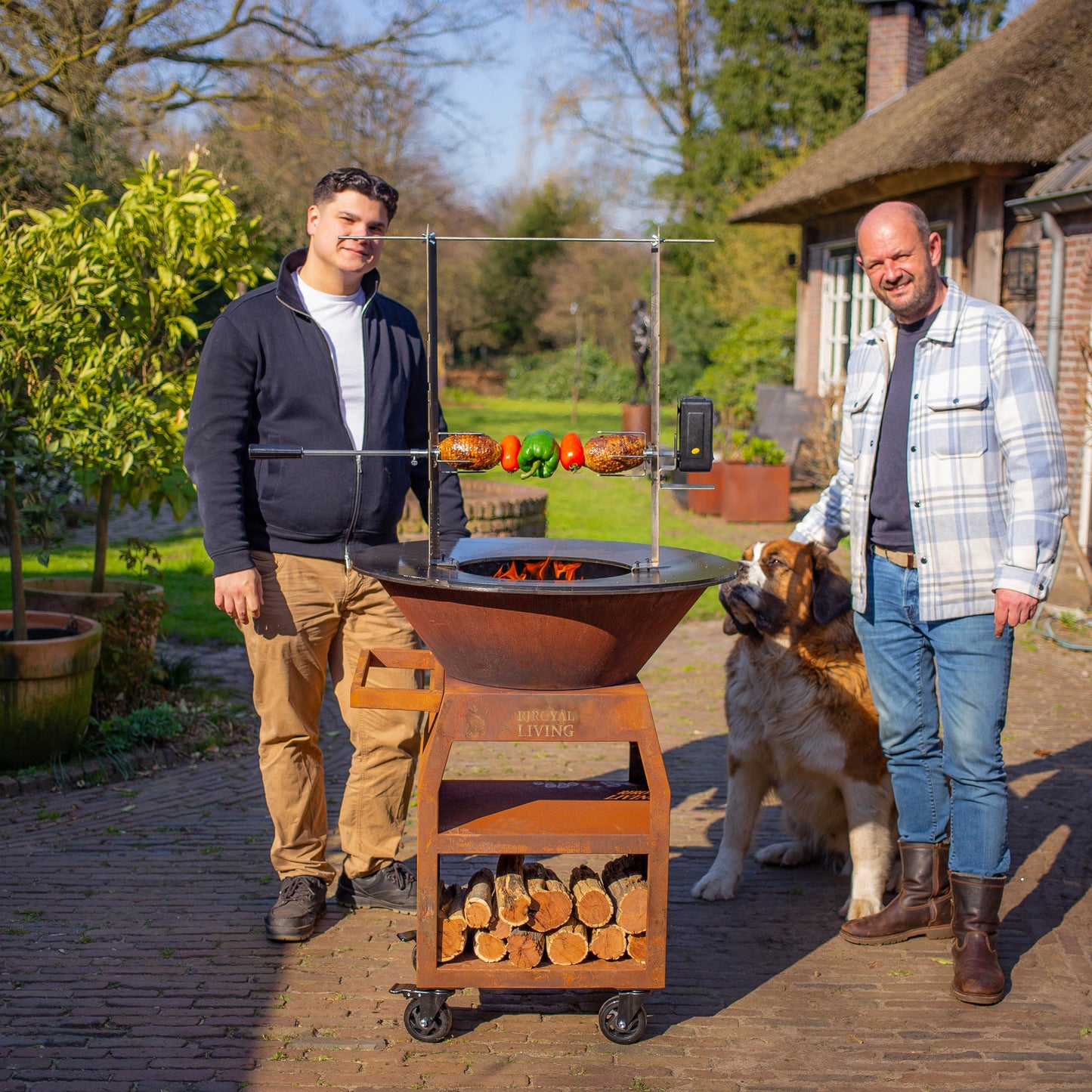 BBQ Plancha Rotisserie Set met Motor (304 RVS)