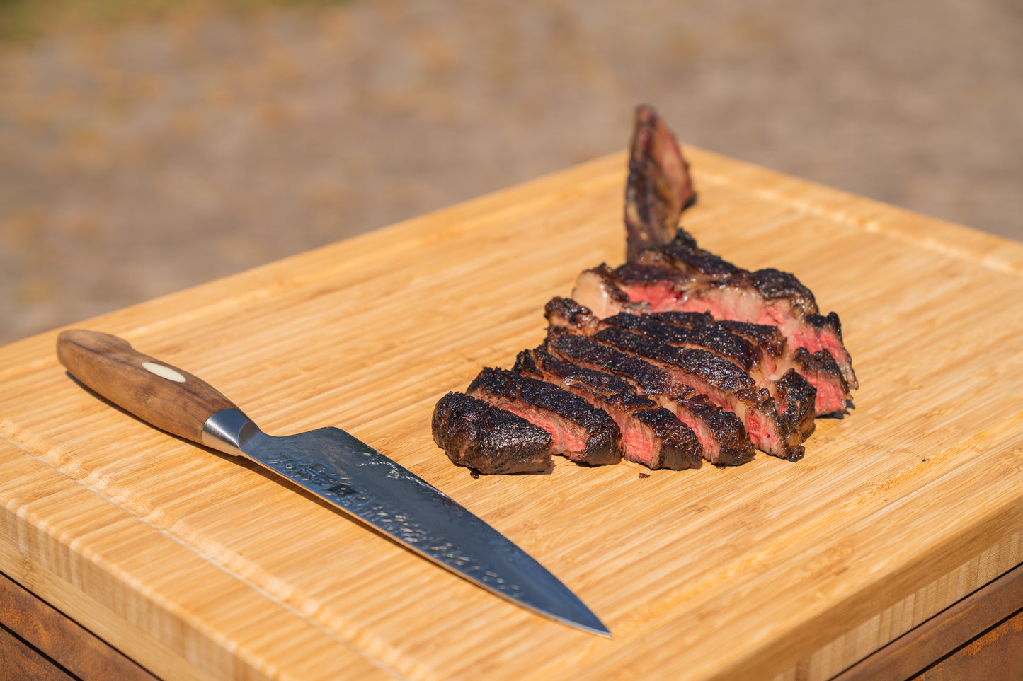 BBQ Plancha Tafel - Tabla Cortar Cortenstaal - Met Snijplank