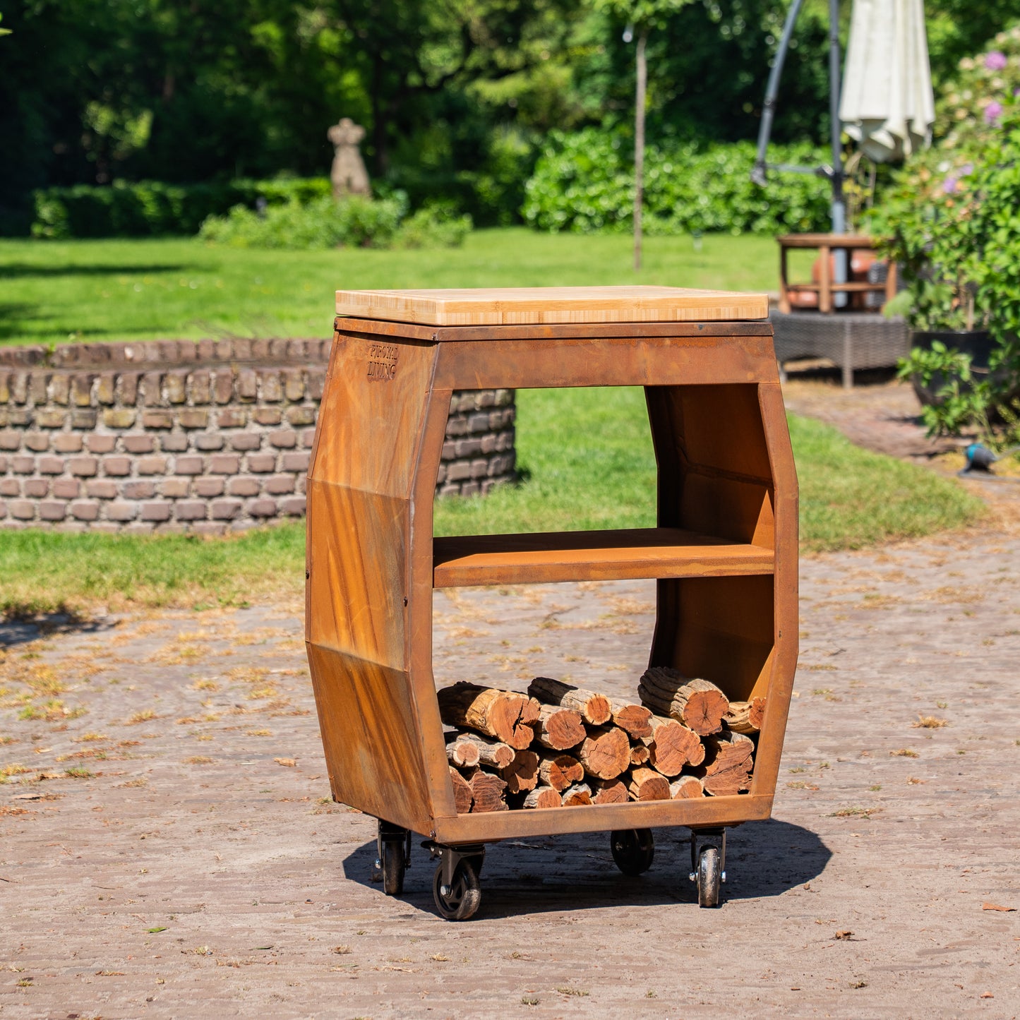 BBQ Plancha Tafel - Tabla Cortar Cortenstaal - Met Snijplank