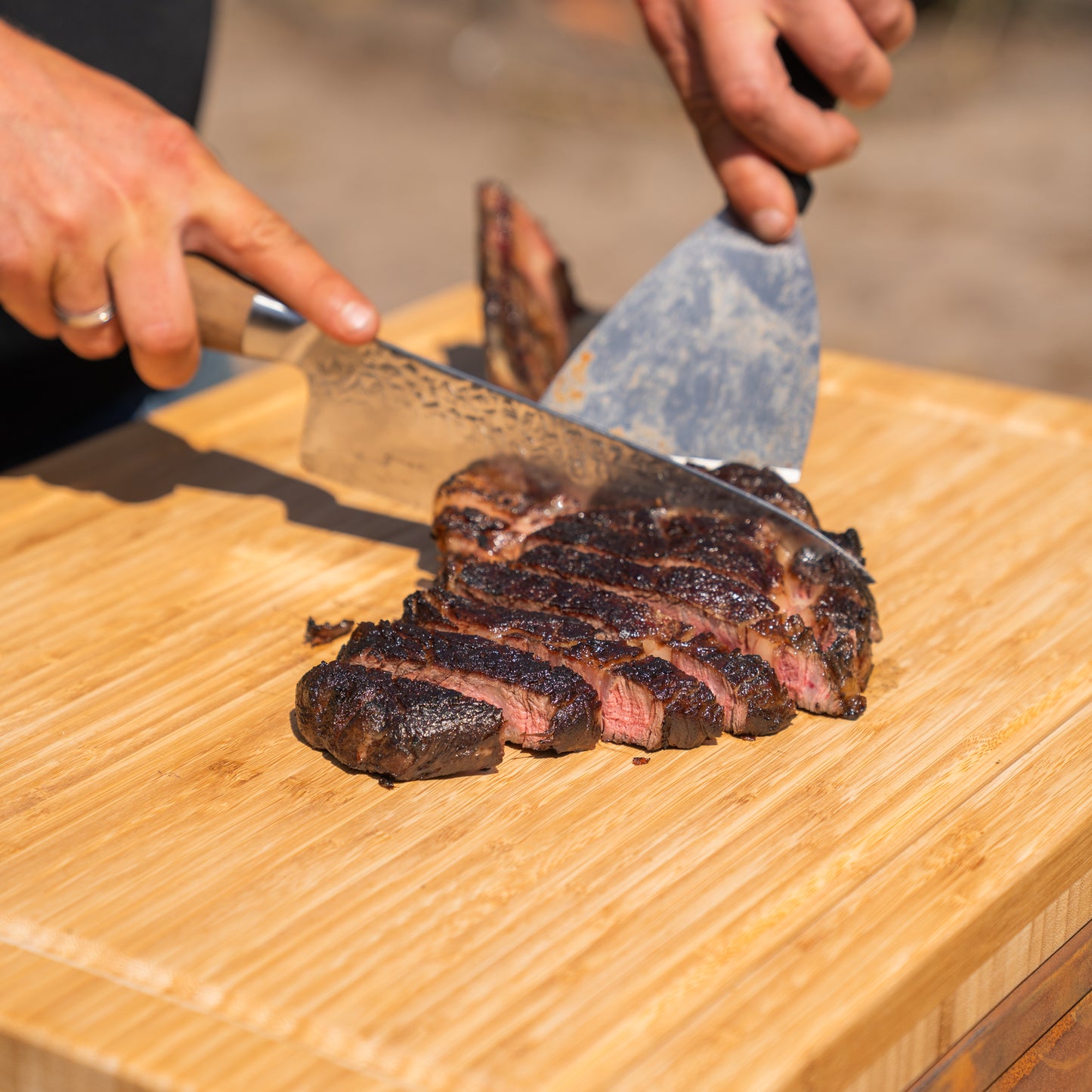 BBQ Plancha Tafel - Tabla Cortar Cortenstaal - Met Snijplank