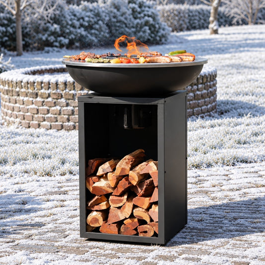 BBQ Plancha Grill Amigo - Met hoes en houtopslag Ø67cm